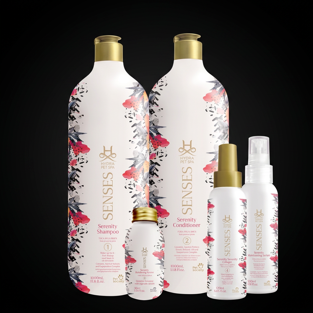 Prodotti professionali Senses Hydra Pet Spa utilizzati nel salone Pet & Wellness